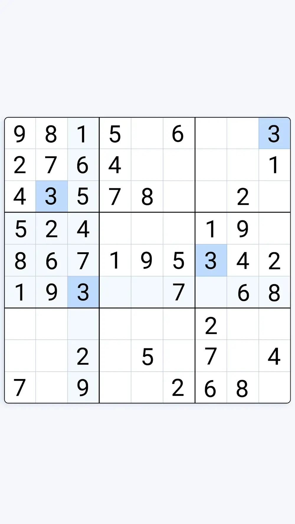 Wybór poziomu trudności w grze Sudoku Game